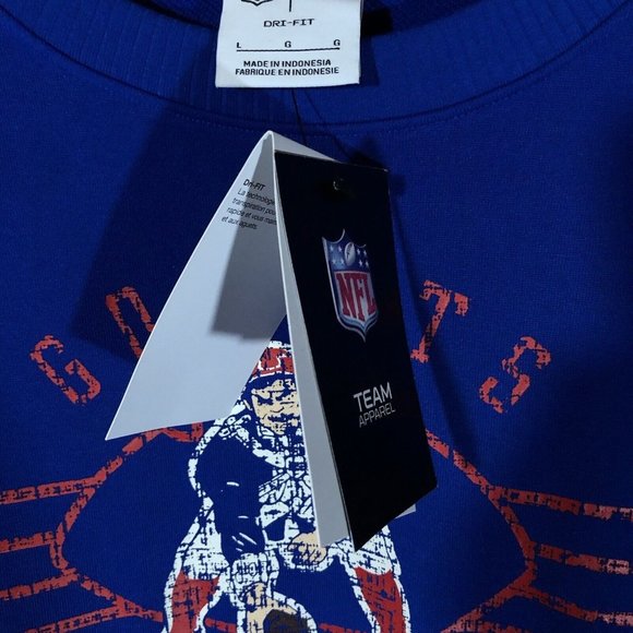 NWT Nike NFL New England Patriots Dri-Fit Crewneck Sweater Mens Size Large Blue - Picture 6 of 13